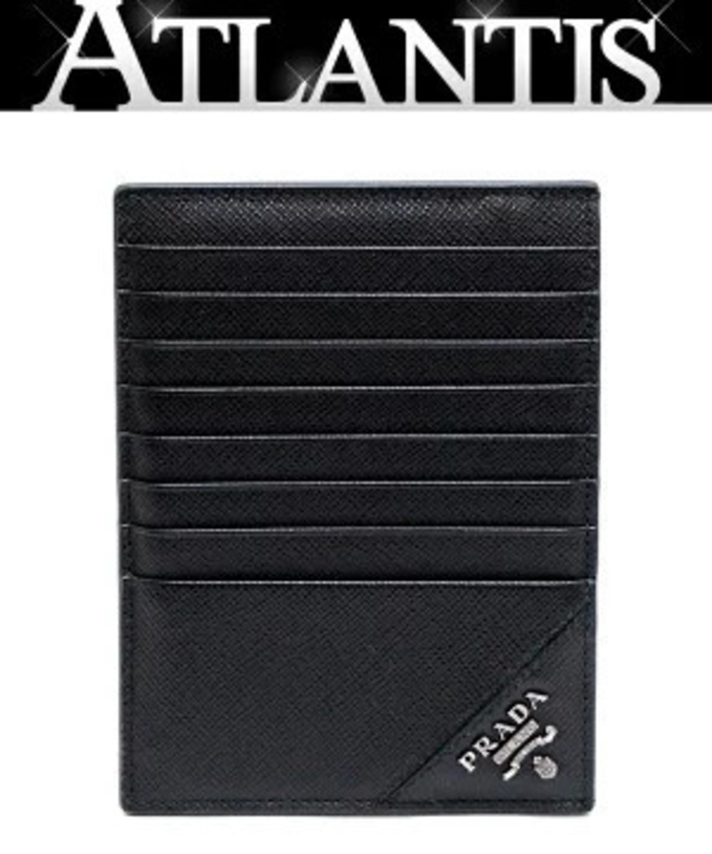 Prada coin case Wallet card Saffiano leather black